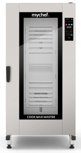 Piec konwekcyjno-parowy elektryczny | z wózkiem | automatyczny system myjący | 20xGN2/1 | 65,7 kW | 400 V | Mychef COOK MAX MASTER 202E TSC | System TSC - najwyższa stabilność temperatury | Resto Quality