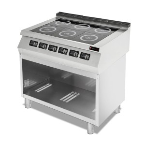 Kuchnia indukcyjna | 6-palnikowa | 21 kW | 400V | podstawa otwarta | linia 900 | RQ.PLS.9IND030 | Resto Quality