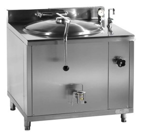 Kocioł warzelny parowy z grzaniem pośrednim | opcja mieszadła | 100 l | zużycie pary ~50 kg/h | 900x900x900 mm | RQLR-101N | Resto Quality