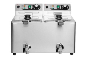 Frytownica elektryczna RQF8LV2 | podwójna | z kranem spustowym | 2x 8 l | 2x 3 kW | Resto Quality