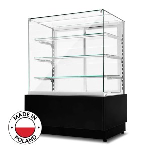 Witryna cukiernicza neutralna Dolce Visione Neutro Premium 900 | wnętrze ze stali nierdzewnej | 900x670x1300 mm | Resto Quality