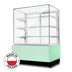 Witryna cukiernicza neutralna Dolce Visione Neutro Premium 1300 | wnętrze ze stali nierdzewnej | 1300x670x1300 mm | Resto Quality