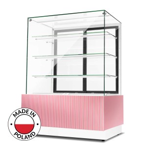 Witryna cukiernicza chłodnicza Dolce Visione Basic 900 BIANCO | 900x670x1300 mm | białe wnętrze | Resto Quality