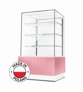 Witryna cukiernicza chłodnicza Dolce Visione Basic 700 BIANCO | 700x670x1300 mm | białe wnętrze | Resto Quality