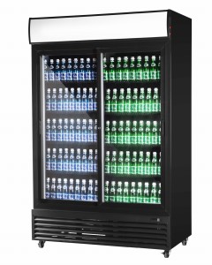 Szafa chłodnicza przeszklona RQ1100SL-BLACK | 1000l | drzwi przesuwne | czarna (SD1001SL) | Resto Quality