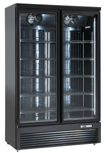Szafa chłodnicza przeszklona dwudrzwiowa | DC1080BB | 1081 l | 1253x710x2003 mm | Resto Quality