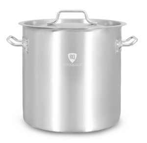 Garnek ze stali nierdzewnej z podziałką 12 l | 250x250 mm | z pokrywką | RQ12525 | Resto Quality