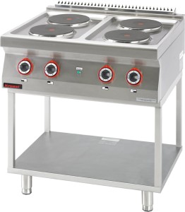 Kuchnia elektryczna 4 płyty okrągłe 4x2,6kW na podstawie szkieletowej | 700.KE-4.T, Kromet