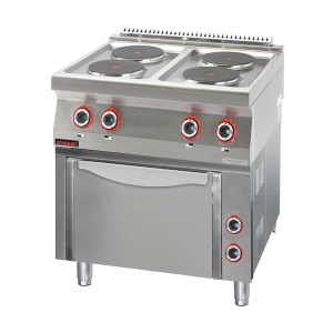 Kuchnia elektryczna z piekarnikiem elektrycznym  4x2,6kW + 3,5kW (piekarnik) | 700.KE-4/PE-1, Kromet