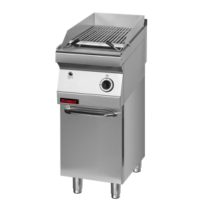 Lawa grill 400 mm 7kW na podstawie szafkowej zamkniętej | 700.OGL-400.S.D, Kromet