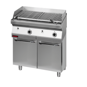 Lawa grill 800 mm 14kW na podstawie szafkowej zamkniętej | 700.OGL-800.S.D, Kromet
