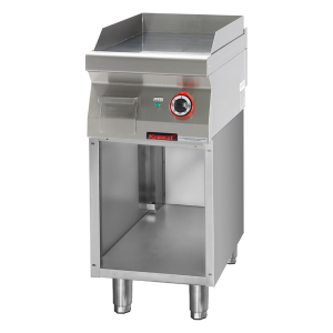 Płyta grillowa gładka chromowana 400 mm 4,8kW na podstawie szafkowej otwartej | 700.PBE-400G.S, Kromet