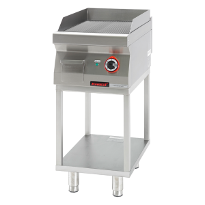 Płyta grillowa ryflowana chromowana 400mm 4,8kW na podstawie szkieletowej | 700.PBE-400R.T, Kromet