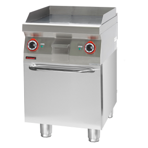 Płyta grillowa gładka 600 mm 8kW na podstawie szafkowej zamkniętej | 700.PBE-600G.S.D, Kromet