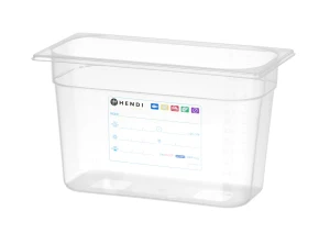 Pojemnik GN 1/3 HACCP, HENDI, GN 1/3, 7,8L, transparentny, 325x176x(H)200mm