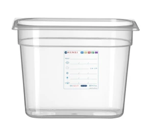 Pojemnik GN 1/4 HACCP, HENDI, GN 1/4, 5,5L, transparentny, 265x162x(H)200mm