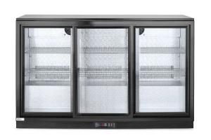 Lodówka barowa z potrójnymi drzwiami suwanymi, Arktic, 254L, czarny, 230V/160W, 1350x520x(H)865mm