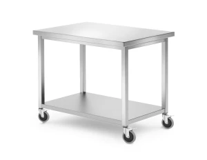 Stół jezdny, z półką – skręcany, HENDI, Kitchen Line, 1000x700x(H)850mm