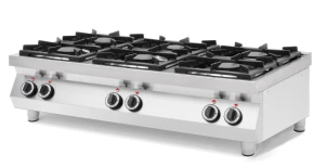 Kuchnia gazowa 6-palnikowa stołowa, HENDI, Kitchen Line, 28,5kW, 1200x700x(H)310mm
