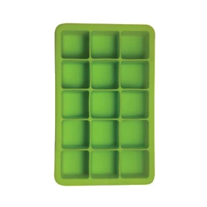 Forma silikonowa do sześciennych kostek lodu, BarUp, zielony, 30x30x(H)30mm