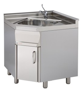 Moduł rogowy ze zlewem - LAA - 68 (800x800x600x900), RM GASTRO