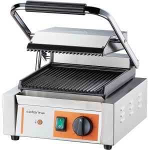 Kontakt grill pojedynczy, ryflowany, Caterina, P 1.8 kW | Stalgast, 742018