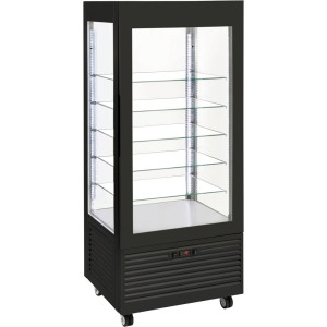 Witryna chłodnicza, cukiernicza, oświetlenie LED, czarna, V 480 l | 777480, Stalgast