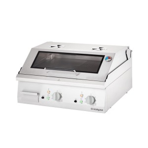 Płyta grillowa elektryczna, nastawna, gładko-ryflowana, z pokrywą, 8.1 kW | 9731390, STALGAST