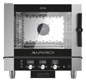 Piec konwekcyjno-parowy gazowy ICGT051E | 5x GN 1/1 | 5x 600x400 | Alphatech by Lainox  | sterowanie elektroniczne | Resto Quality