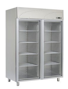 Szafa mroźnicza przeszklona GN 2/1 | MS 140 SV, RM GASTRO