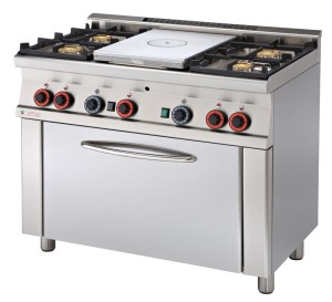 Kuchnia gazowa z płytą żeliwną i piek. - TPF4 - 610 G, RM GASTRO